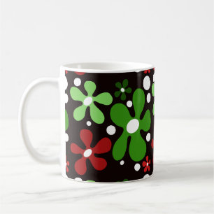 Tasse für grüne und rote funkige Blume