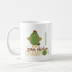 Tasse für grünen und braunen Garn HühnerChampion K