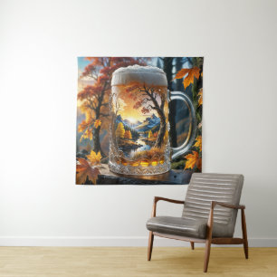 Tasse für Herbst-Bier Wandteppich