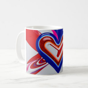Tasse für Herzmalerei für Valentine. Einzigartig