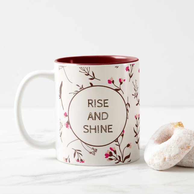 Tasse für hübsches Blumenmuster (Mit Donut)