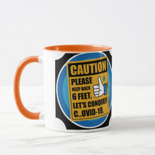 Tasse für Kaffee mit sozialer Distanz - Behalt zur