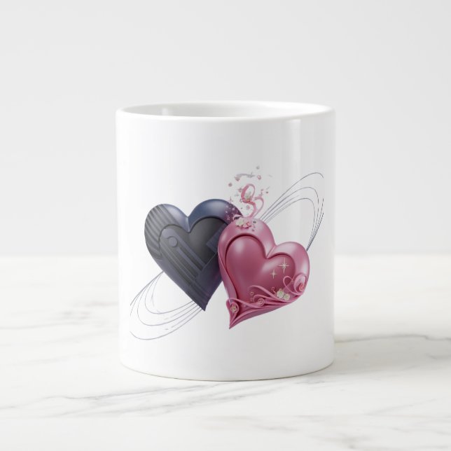 Tasse für Kaffee mit zwei Herz (Vorderseite)