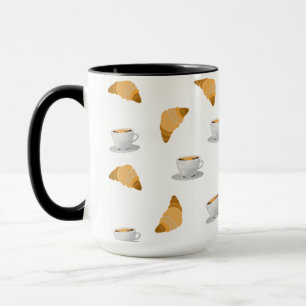 Tasse für Kaffee und Croissant