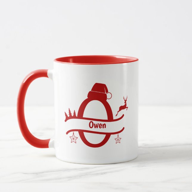 Tasse für kundenspezifische Buchstaben O Name Weih (Links)