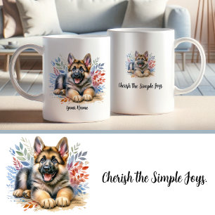 Tasse für kundenspezifische deutsche Hirten mit An