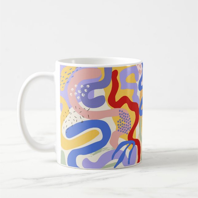 Tasse für künstlerischen Kaffee - Rot, Blau und Ge (Links)
