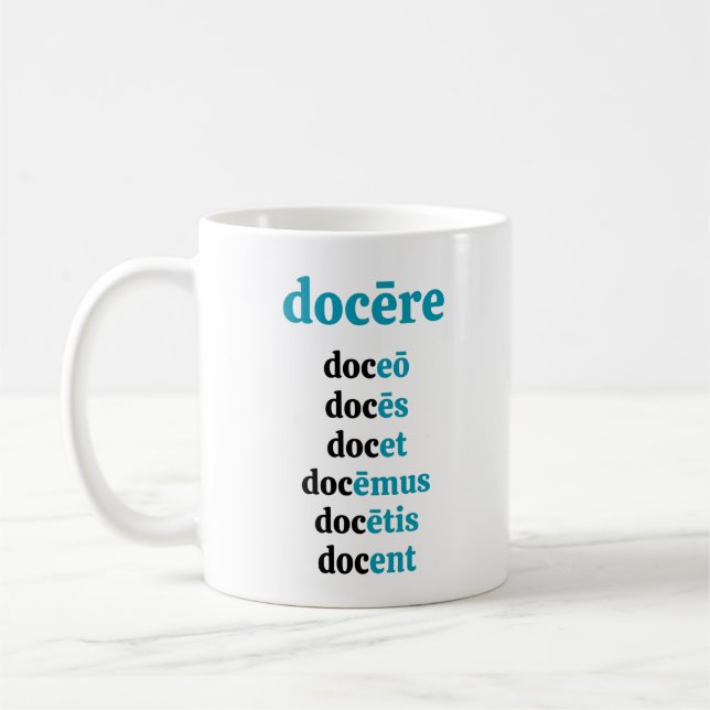 Tasse für lateinische Lehrerkonjugation (Links)