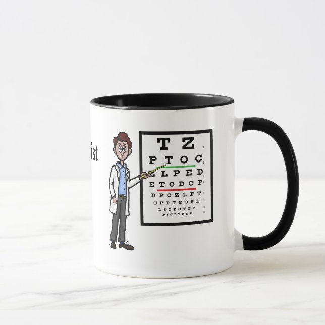 Tasse für männliche Augenärzte und Augendiagrammna (Rechts)