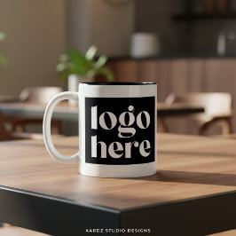 Tasse für Minimalistische Schwarz-weiße Logo-Werbe