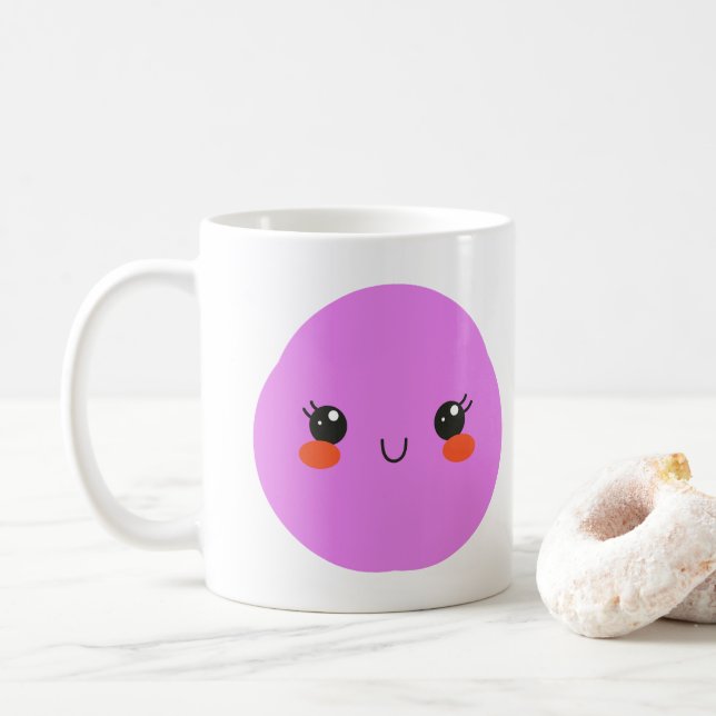 Tasse für niedliche geometrische Gesichter (Mit Donut)