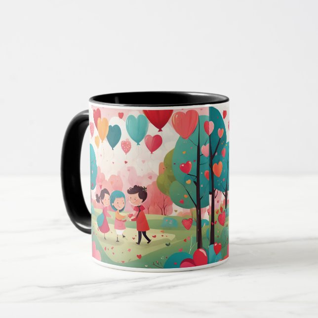 Tasse für niedlichen Valentinstag (Vorderseite Links)