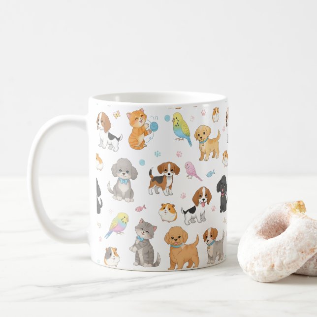 Tasse für niedliches Heimtiermuster (Mit Donut)