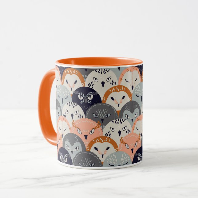 Tasse für niedliches Owl-Muster (Vorderseite Links)