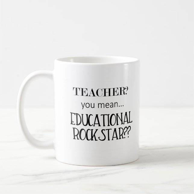 Tasse für pädagogische Rockstar-Lehrer (Links)