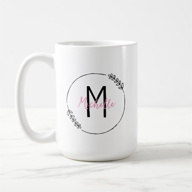 Tasse für personalisierte Initial- und Name (Links)