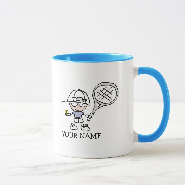 Tasse für personalisierte Kinder Tennisspieler (Rechts)