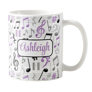 Tasse für personalisierte Lila Musik