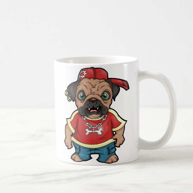 Tasse für personalisierte Mops - Eigene Textdatei  (Rechts)