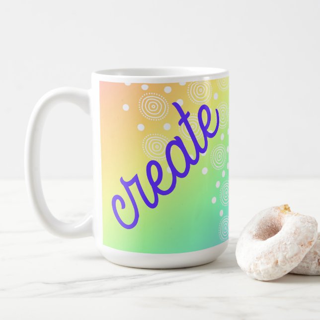 Tasse für Regenbogen-Kaffee erstellen (Mit Donut)