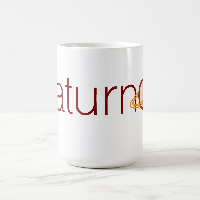 Tasse für Saturn-Text-Logos (Mittel)