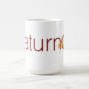 Tasse für Saturn-Text-Logos