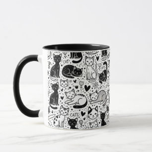Tasse für Schwarz-Weiß-Katzen - Stilvoll und Niedl