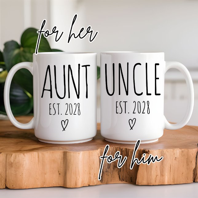 Tasse für Tante & Onkel, Kinderankündigung (aunt mug, uncle mug, aunt uncle gift, personalized aunt mug, personalized uncle mug, aunt uncle MUG)
