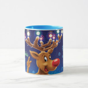 Tasse für Weihnachtskaffee , Rudolph & Lights
