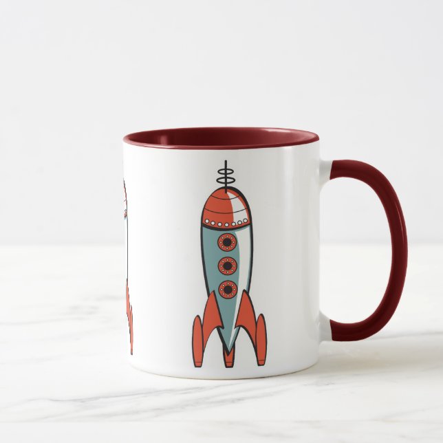 Tasse fusée spatiale rétro, fusée spatiale rétro, rétro  (Droite)