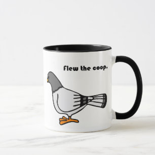 Tasse Fusionnez le dessin animé Coop Funny Grey Pigeon