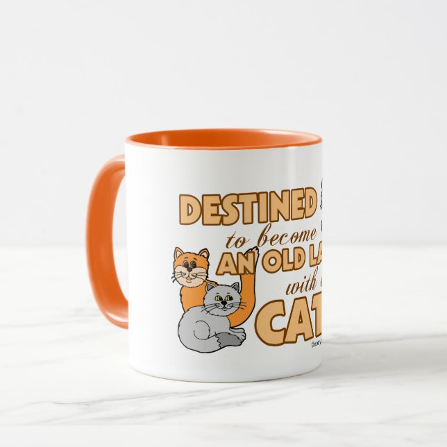 Tasse Future Madame folle Funny Saying Design de chat (Devant gauche)