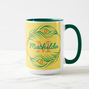 Tasse Gabarit Monogramme de plumes d'art déco
