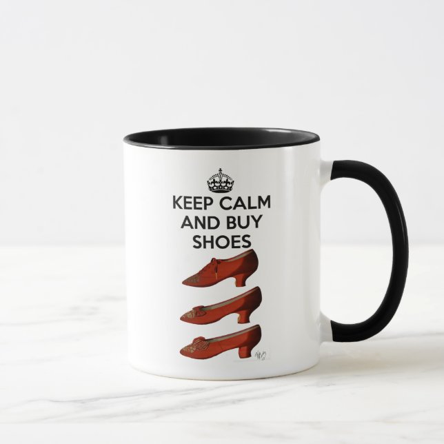 Tasse Gardez le calme Acheter des chaussures (Droite)