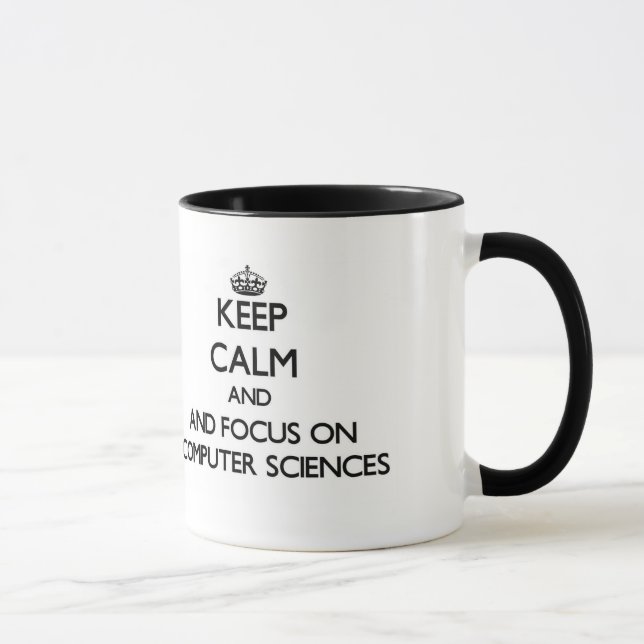 Tasse Gardez le calme et le foyer sur l'informatique (Droite)