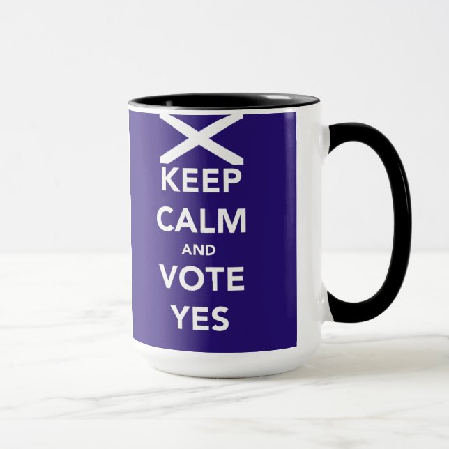 Tasse Gardez le calme et votez oui (Droite)