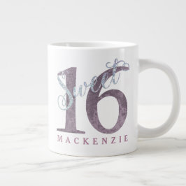 Tasse Géante 16e Rose Dusty | Sweet 16 Parties scintillant d'ar