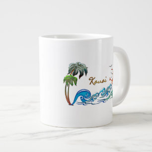 Tasse Géante 3d Palmes, vagues et coucher de soleil KAUAI