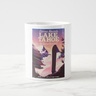 Tasse Géante Affiche de snowboard Lake Tahoe Sierra Nevada USA