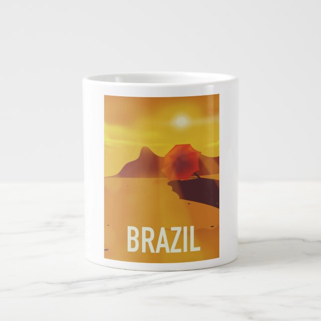 Tasse Géante Affiche de voyage au Brésil (Devant)