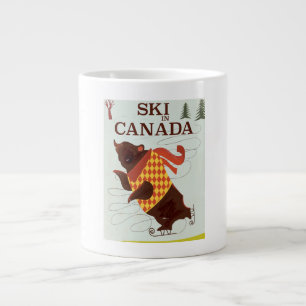 Tasse Géante Affiche de voyage vintage Ski au Canada