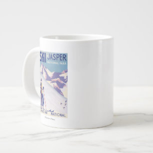 Tasse Géante Affiche d'une femme sur les pentes ouvertes