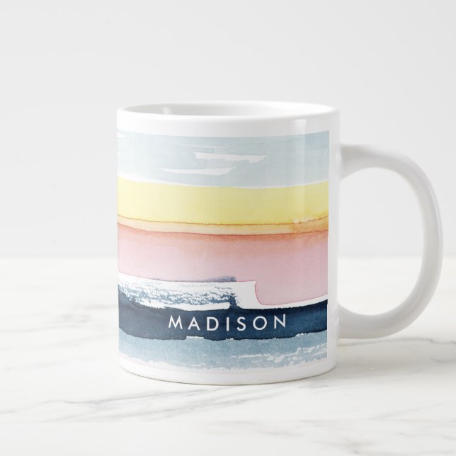 Tasse Géante Ajoutez votre nom | Sunset Stream I (Droite)