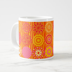Tasse Géante Amusement Kaleidoscope, Mug Jumbo Rose-Orange