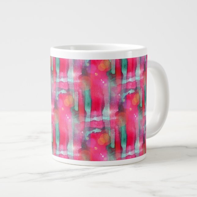 Tasse Géante Aquarelle abstraite peinte au soleil (Devant droit)