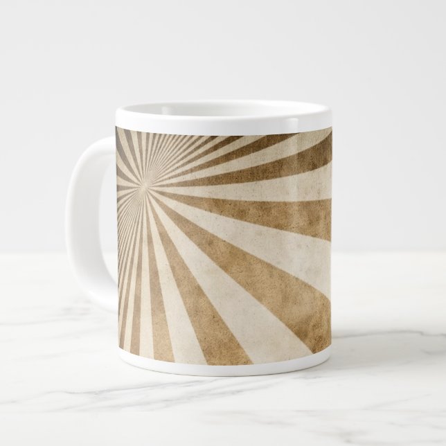 Tasse Géante arrière - plan de motif rétro strié (Devant gauche)