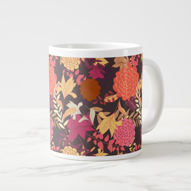 Tasse Géante arrière - plan floral 2 (Devant droit)