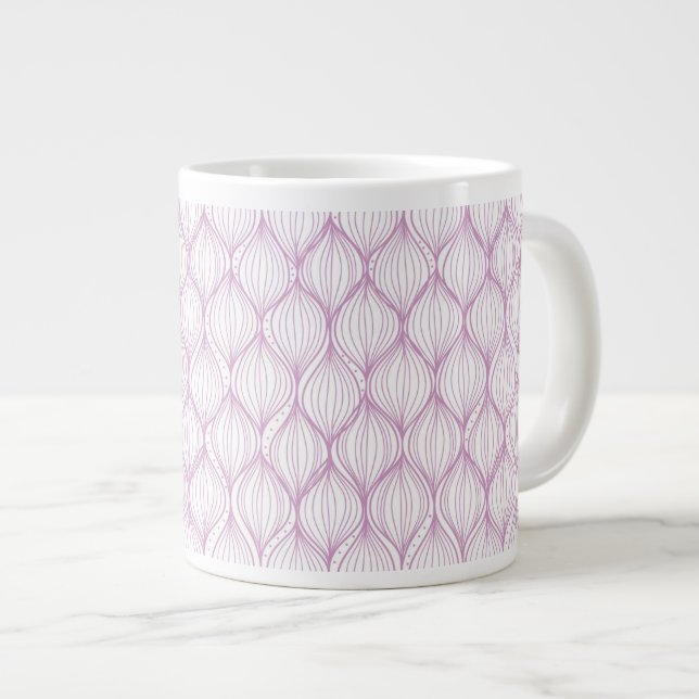 Tasse Géante Arrière - plan pourpre de motif de rayures d'ogee (Devant droit)