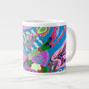 Tasse Géante Art Abstrait "Pink Shore"