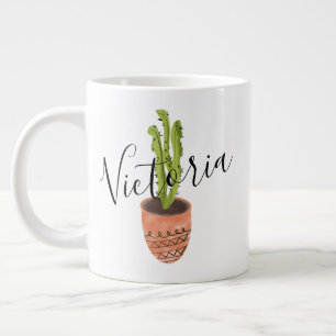 Tasse géante avec nom écriture manuscrite cactus c